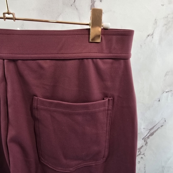 Halara Pants Womens Large Red High Rise Wide Leg Pocket Button Front Leggings - Picture 10 of 11